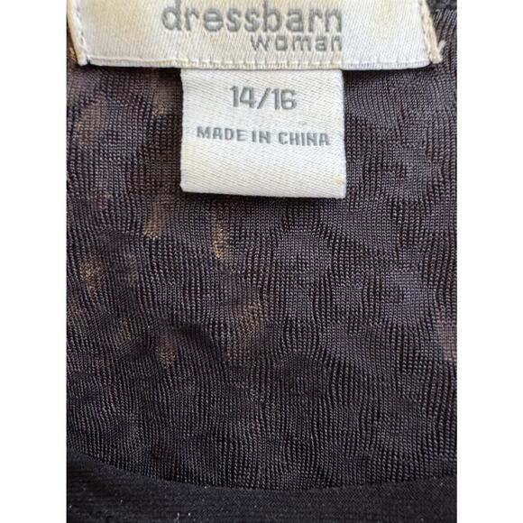 Dress Barn Layered Top Gold Black Metallic Long Sleeve Womens 14/16 Career Work - Picture 8 of 11